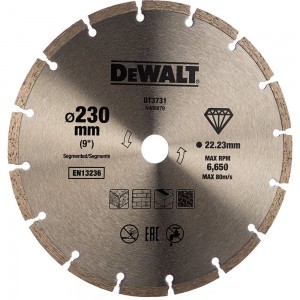 Диск алмазный сегментированный универсальный (230х22,2 мм) DeWALT DT 3731