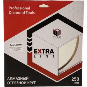 Круг алмазный отрезной 1A1R CERAMICS-ELITE (250x25.4 мм; 1.6x7 мм) Diam 000595