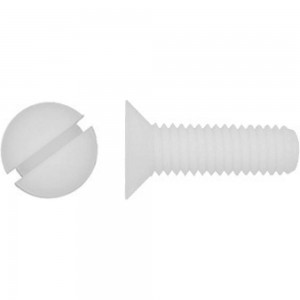 Винт с потайной головкой и прямым шлицем DINFIX DIN 963, полиамид (пластик), M4x20, 10 шт. 00-00001523