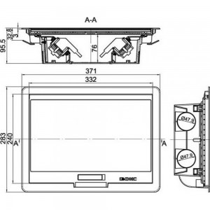 Напольный лючок DKC RAL 9005 12 модулей, черный 88012