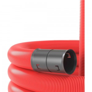 DKC Труба гибкая двустен. для кабельной канализации д.200мм, цвет красный 35м с протяжкой 121920