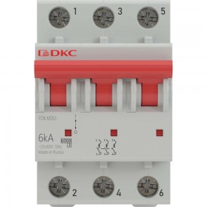Автоматический модульный выключатель DKC YON MD63 3P 63А C 6kA MD63-3C63-6