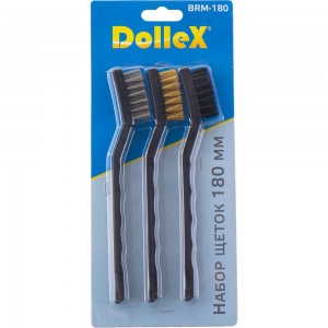 Щетки DolleX 180 мм в наборе 3 шт, стальная, латунная, нейлоновая BRM-180