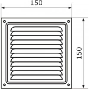 Решетка вентиляционная 150x150 мм, регулируемая, белый Домарт 170956