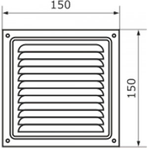 Решетка вентиляционная 150x150 мм, с сеткой, черная Домарт 170941