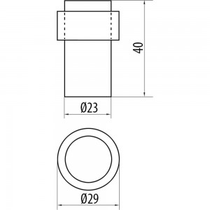 Дверной упор DOORLOCK DL DS004 CR полированный хром, 23/29 мм, высота 40 мм, серая резина 74230