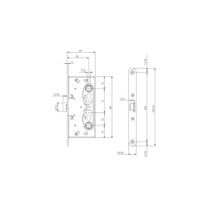 Корпус огнестойкого замка Doorlock DL 75400