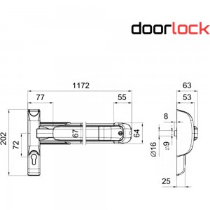 Огнестойкий клавишный механизм антипаник Doorlock PD910FR-PUSH 75449