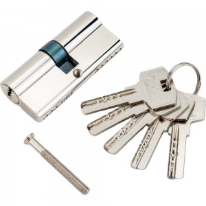Цилиндр замка DORF ключ/ключ, компьютерный, 5 ключей, никель, 35х35 мм 00-00005741
