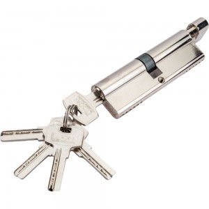 Цилиндр замка DORF ключ/барашек, компьютерный, 5 ключей, никель, 50х50 мм 00-00005747