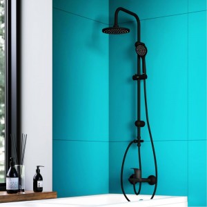 Душевая система с тропическим душем Dorff Comfort, ручной душ 1F, цвет черный D0708000BL