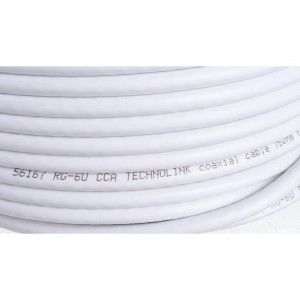 Коаксиальный кабель DORI RG-6 U белый CCA 50м, шт 1126-1