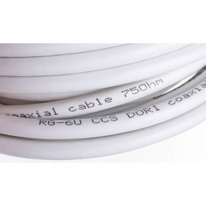 Коаксиальный кабель DORI RG-6 на F-разъёмах 10 м + переходник на TV 40897