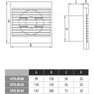 Вентилятор DOSPEL STYL 120 S-P 007-0003P
