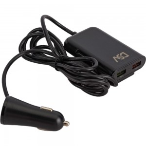 Автомобильное зарядное устройство для телефона и гаджетов DSV 4 USB с проводом R77009