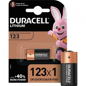 Литиевая батарейка Duracell CR123 ULTRA 3V CR123/CR123A/CR17345 1 шт. блистер A0001263