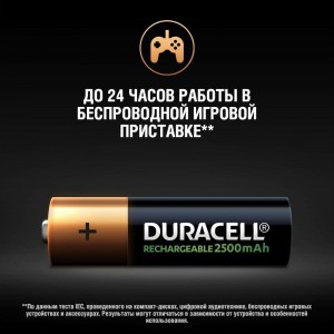 Аккумуляторные батареи Duracell HR6-4BL 2400mAh/2500mAh предзаряженные 4шт Б0014863