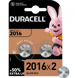 Литиевые батарейки Duracell CR2016-2BL 2 штуки в блистере Б0037271