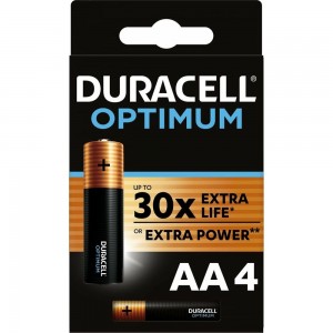Батарейки Duracell Optimum щелочные, размера АА, 4 шт., Б0056020