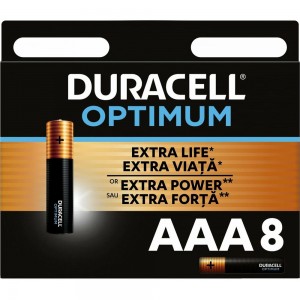 Батарейки Duracell Optimum щелочные, размера ААА, 8 шт., Б0056025
