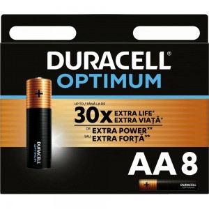Батарейки Duracell Optimum щелочные, размера АА, 8 шт., Б0056024