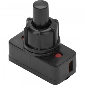 Выключатель-кнопка duwi черный 2 контакта, 250В, 3А, ВКЛ-ВЫКЛ тип PBS-17A2, 26850 5