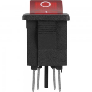 Клавишный выключатель duwi красный с подсветкой 4 контакта, 250В, 6А, тип RWB-207, SC-768, 26846 8