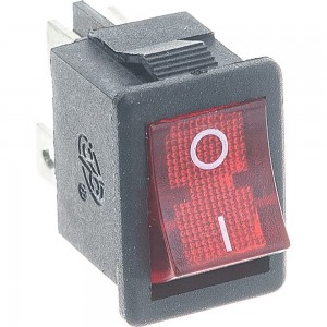 Клавишный выключатель duwi красный с подсветкой 4 контакта, 250В, 6А, тип RWB-207, SC-768, 26846 8