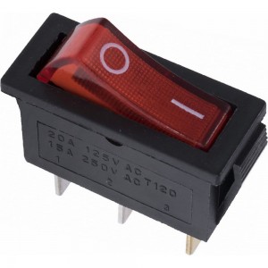 Клавишный выключатель duwi красный с подсветкой 3 контакта, 250В, 16А, ВКЛ-ВЫКЛ тип RWB-404, SC-791, 26847 5