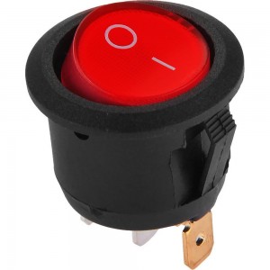 Клавишный круглый выключатель duwi 250V 6А 3с ON-OFF красный с подсветкой RWB-214, SC-214, 26848 2