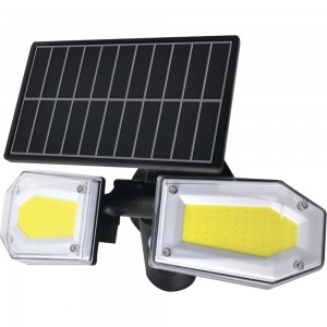 Светодиодный светильник duwi с датчиком движения Solar LED на солнечных батареях, 25Вт, 6500К, 820Лм, IP65, 3 режима, цвет черный 25018 0