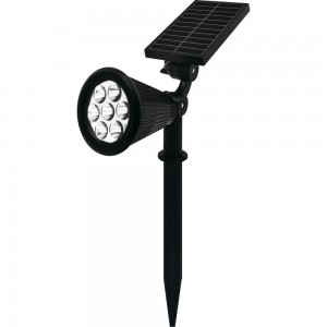 Светодиодный светильник duwi Solar LED для грунта с датчиком освещения на солнечных батареях, 1,5Вт, 6500К +RGB, IP65, 5 режимов, цвет черный 25032 6