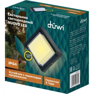 Настенный накладной светильник duwi NUOVO LED 6Вт ABS пластик 3000К IP 54 черный 24782 5