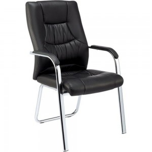 Конференц-кресло Easy Chair 807 черное, искусственная кожа, металл хромированный 478410