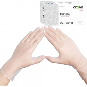 Виниловые перчатки EcoLat 100 шт./уп. размер L, 1021/L