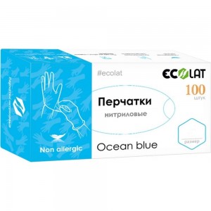 Нитриловые перчатки EcoLat Ocean blue 100 шт./уп. размер L, 3035/L