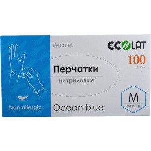 Нитриловые перчатки EcoLat Ocean blue 100 шт./уп. размер M, 3035/M