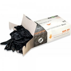 Нитриловые перчатки EcoLat Black 100 шт./уп. размер S, 3740/S