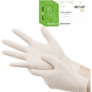 Диагностические смотровые перчатки из латекса EcoLat 2020/XL