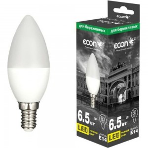 Светодиодная лампа Econ LED CN 6,5Вт E14 3000K B35 ES 7265011