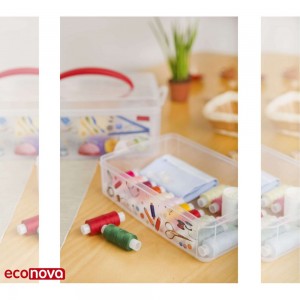 Универсальная коробка Econova с ручкой и декором 245х160х108 мм, 3 л бесцветный 43125130151