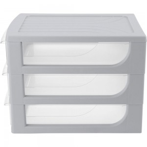 Органайзер Econova формат А4, 3 ящика, 260х368х265 мм, светло-серый 433223930