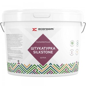 Декоративная полимерная штукатурка ECOROOM SilkStone Шуба 2 мм, белый, 18 кг Е-Шт -3078/18