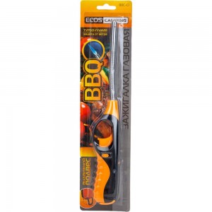 Газовая зажигалка Ecos BBQ 88С-O с защитой от ветра, оранжевая с черным 157824