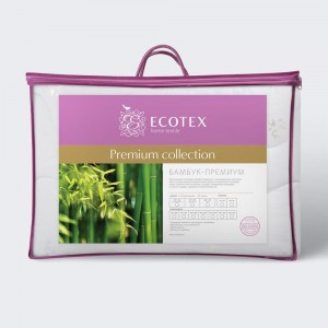 Одеяло Ecotex Бамбук-Премиум стеганое, облегченное наполнитель бамбук/бамбуковое волокно, 1.5 спальное, 140x205 ООБ1