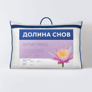 Подушка для сна Ecotex Антистресс с карбоновой нитью, наполнитель искусственный лебяжий пух DownFill, 50x70 ПАНД57
