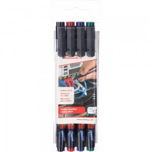 Набор маркеров для маркировки кабелей EDDING E-8407#4S 0.3мм черный, красный, зеленый, синий 09-3997