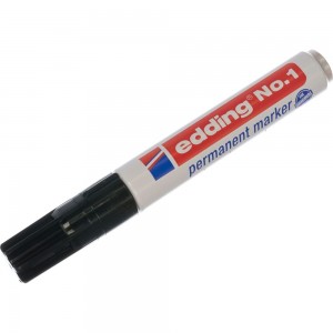 Перманентный маркер, заправляемый, черный, клиновидный наконечник 1-5мм Edding E-1#1