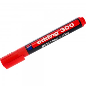 Перманентный маркер, красный, круглый наконечник 1.5-3 мм Edding E-300-2