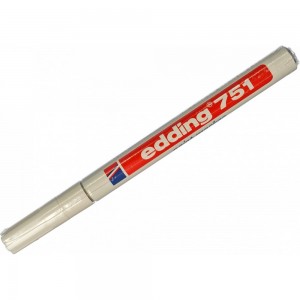 Лаковый маркер, белый, круглый наконечник 1-2мм Edding E-751-49